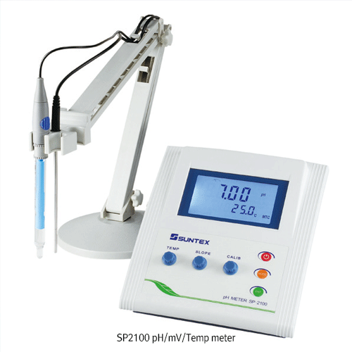 Suntex® Microprocessor Benchtop pH·mV·ORP·Ion Meter Set, “SP2100”, “SP2300”, “SP2500”<br>With Auto-Read Function, -2.000~16.000pH, ±1999.9mV, -10℃+110℃, 0.001~1999.9ppm, 탁상용 pH·mV·ORP·Ion 미터