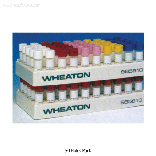 Wheaton® 36~96 Places White Gray PP Vial Rack, Heat Resistant at -10℃+125/140℃, Autoclavable, 각종 바이알용 랙