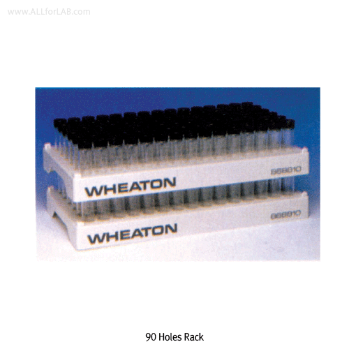 Wheaton® 36~96 Places White Gray PP Vial Rack, Heat Resistant at -10℃+125/140℃, Autoclavable, 각종 바이알용 랙