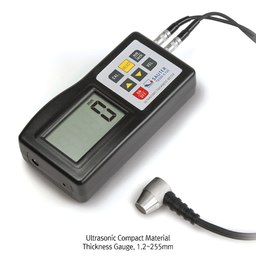 SAUTER® 1.2~225mm Ultrasonic Compact Material Thickness Gauge “TD”, with External Sensor & Data Interface RS-232<br>Ideal for Difficult-to-Access Measuring Points, 소형 초음파 두께측정기