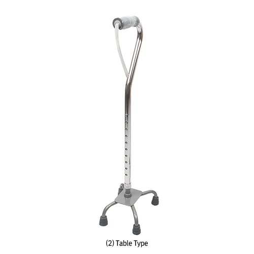 Adjustable Walking Stick, with 1- & 4-Legged Type, Medicaluse<br>Ideal for Helping the Elderly Walk, with Wrist Strap, 길이 조절가능 보행 보조 지팡이, 재활 및 노인용, 2단/다족형