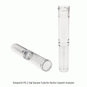 Simport® PS 2.5㎖ Sample Tube for Roche Cobas® Analyzer, Φ12.7×h75mm<br>With Graduated False Bottom, Self-standing, Barcode Label Areas, PS 샘플튜브, 로슈코바스® 진단분석기용