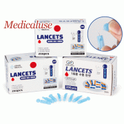 Safety Sterile Lancet, with Safety Removable Twist Top, Blood Collection, Single Use, Medicaluse<br>3mm Depth Needle, Gauge 26G·28G·30G, 일회용 멸균 채혈침