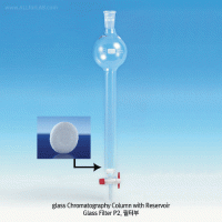 SciLab® DURAN glass Chromatography Column, with Reservoir, PTFE Cock and 24/40·24/29 Joint<br>With Premium PTFE Cock Bore Φ2.5mm, Effective Tube-id Φ13.4~63.6/height 500mm, 조인트부 리저버형 크로마토 칼럼