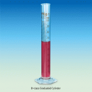 “witeg” B-class Graduated Cylinder, with Spout, Tall-form, 5~2,000㎖<br>With Hexagonal Base·Amber Stain Scale, DURAN Glass 3.3, DIN/ISO, <Germany-Made> B급 메스실린더, 갈색침투눈금