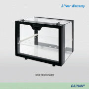 DAIHAN® 33Lit General Purpose PMMA Desiccator, Short- & Tall-form<br>With Digital Thermo-Hygrometer·ABS Frame·Shelf·Desiccant Tray, 범용 PMMA 데시케이터