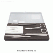 Hammacher® Premium Biologist Set, Rustproof Stainless-steel, “HSO130.00”<br>For Students·General Lab. Researchers, 7-Instrument in Plastic Case, <Germany-Made> 프리미엄 경제형 생물학용 실험 세트, 독일제, 비부식