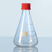 SciLab® Premium DIN GL Screwcapped DURAN-glass Erlenmeyer Flask, 50~5,000㎖<br>Ideal for Storage, Media and Cultivation, Boro-glass 3.3, GL-25·32·45, Autoclavable, 스크류캡 삼각플라스크