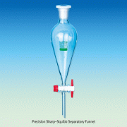 “witeg” Premium Precision Sharp-Squibb Separatory Funnel, 100~500㎖<br>With PE Stopper & PTFE Plug, DURAN-glass 3.3, DIN/ISO, 정밀 Sharp-스퀴브형 분액 깔때기