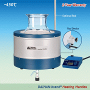 DAIHAN® Aluminum-case Remotecontrolled Reaction Flask Heating Mantle, Bottom Outlet-type, 450℃, 2,000㎖~50Lit<br>With Nickel Chrome Heating Element, K-type Thermo-sensor Integrated, with Certi. & Traceability, Option-Controller<br>반응조용 히팅맨틀, 반응조 라운드 플라스크용,