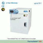 DAIHAN SMART Gravity-air Incubator “ThermoStableTM SIG”, 32·50·105·155 Lit, Medicaluse(230V)<br>With Smart-LabTM Controller, 4″Full Touch Screen TFT LCD Display, Fuzzy-PID Control, 2 Wire Shelf, Certi. & Traceability, up to 70℃, ±0.2℃<br>스마트 자연 대류식 배양기/인큐