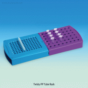 TwistyTM 48 & 96-hole Micro & PCR Tube Combi-Rack, PP, for 0.2㎖ PCR~1.5/2㎖ Microtube<br>180 °-Rotating type, Ideal for Multifunction of Dilution and Concentration<br>Twisty Reversible 4-Sides, Autoclavable, 125/140℃ Stable, PP 회전형 다기능 튜브랙