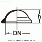 1~5 Necks DURAN-glass 45°DN-Standard Flange Lid, for Reaction Vessels, Joint 14/23, 24/40, and 34/45<br>With Perfect Compatibility, Chemical & Heat-Resistant, 45° DN-표준 플랜지 반응조 뚜껑, 완벽한 호환성