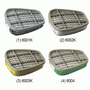 3M® Organic Vapor/Gas Cartridge “6000 Series”, for Reusable Facepiece Respirators, NIOSH Approved<br>Low-profile, Swept-back Design, Lightweight, Easy Breathing, 방독 정화통