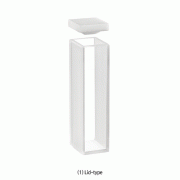 Absorption Macro Quartz Cell, with PTFE Lid or Stopper, 2-Side Polished, 3.5㎖<br>Transmission Range 190~2500nm, Light Pass 10mm, 흡광 마크로 셀, 2면 투명