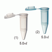 Simport® CLIKLOKTM 5㎖ Centrifuge Tubes, PP, with Pierceable Sealing Lid, 25,000 RCF<br>With Fine 0.5㎖ Graduated & Writing Area, Autoclavable, -196℃+121℃, <Canada-Made> 원심관