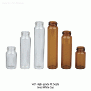 SciLab® 20~60㎖ EPA Vials, Screwcaps & Septa ; Separately<br>With “USP-I” Boro 5.0 Glass, Clear & Amber, 20~60㎖ EPA 바이알, 캡 & 셉타 각각 별매