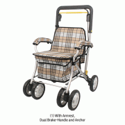 Rollator(Wheelchair Rollator Walker), 2 in 1 Walker Aid & Transport Chair<br>Ideal for the Disabled or the Elderly, Compact Folding, Weight Capacity 80/100kg, 보행 보조차, 성인, 노인용